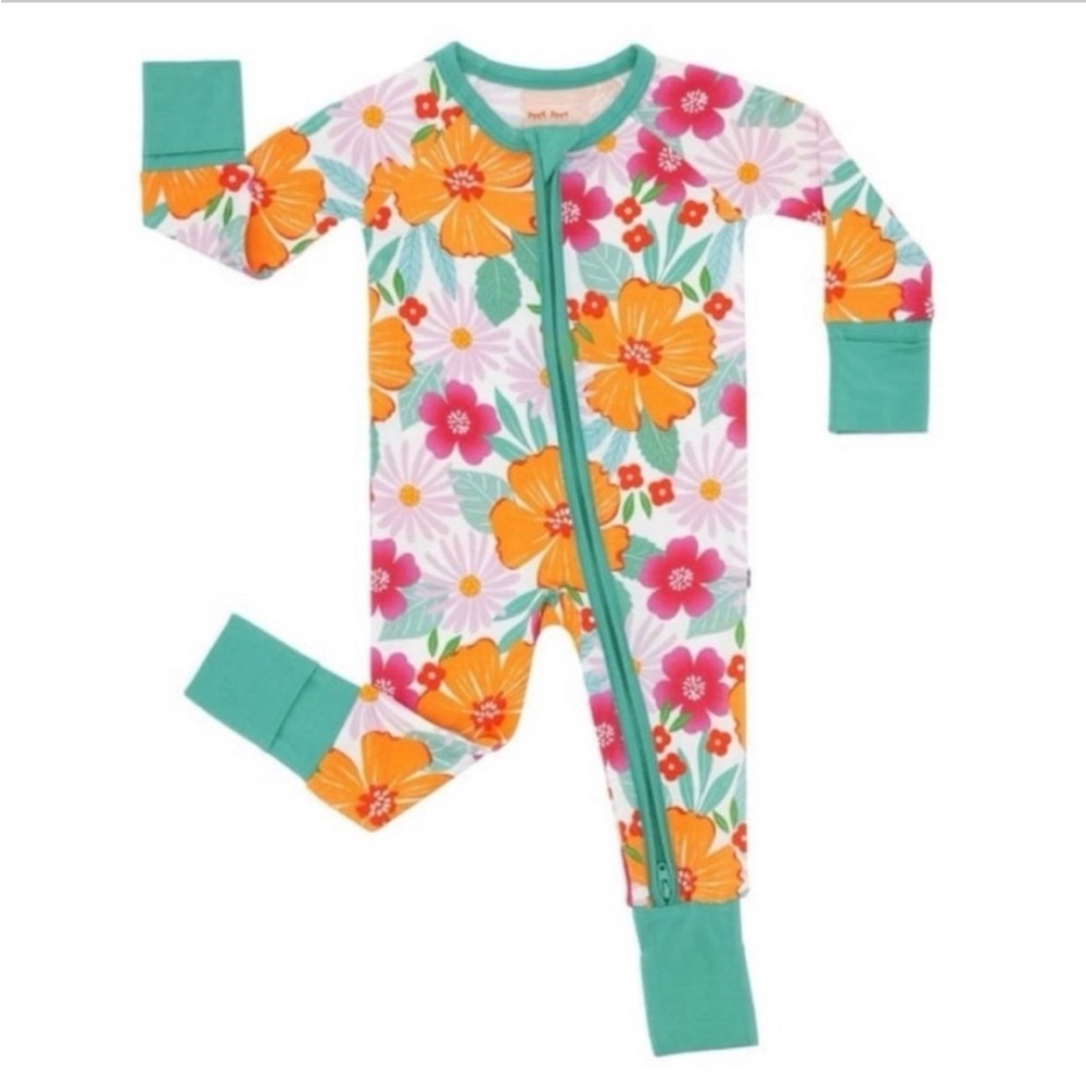 Little Sleepies Beachy Blooms UNICORN NIB 3-6 month zippy